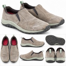 Merrell Jungle Moc Women  s Suede Slip On Walking Shoes Taupe Mint J002266