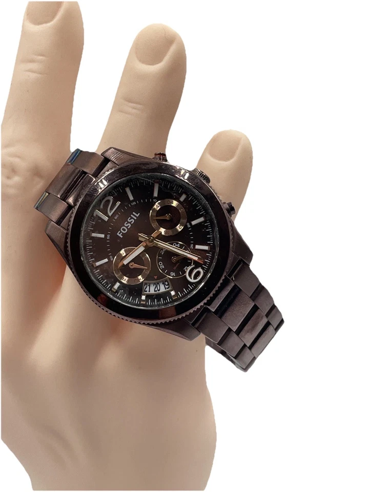 Fossil Womens Watch Dual Time 24H Day Date 39mm Case ES4110 Quartz Analog - image 2 of 4