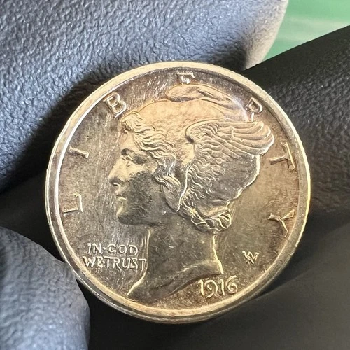 1916 Mercury Dime Full Split Bands, Gem Brilliant Uncirculated