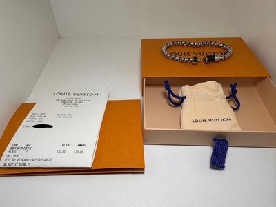 Louis Vuitton M62592 Kette Monogram Eclipse AK1211 Armband Metall x PVC Silber