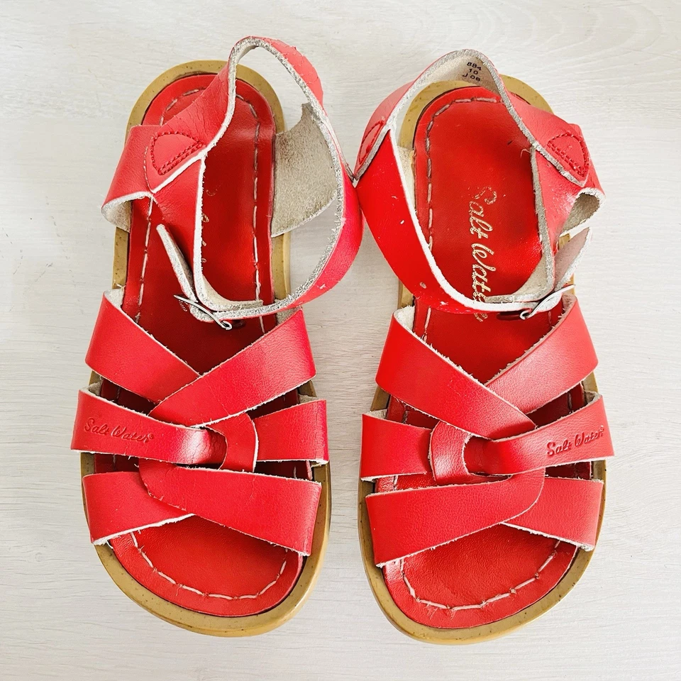 Salt Water Fisherman Sandals Red Toddler Sz 10 USA Americana - Image 2 of 4