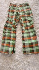 Burton Stow Cargo Pant Lined Ski Snow Board Tartan Pants Womens Size S Small