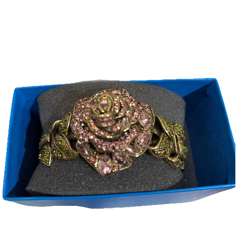 Brazalete con bisagras Heidi Daus rosa y verde cristal de Swarovski rosa declaración Foto 2 de 4