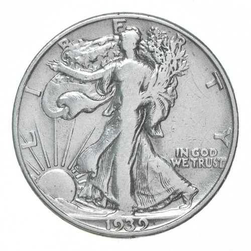 XF/AU 1939-D Walking Liberty Half Dollar Polished 90% Silver *3955
