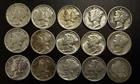 Mercury Dimes Very Nice Condition 90% Silver Mix Dates LOT of 15