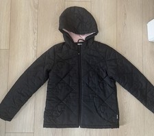 Girls' Magellan Outdoors Jacket Coat Quilted Hooded Black Pink Winter Size Large