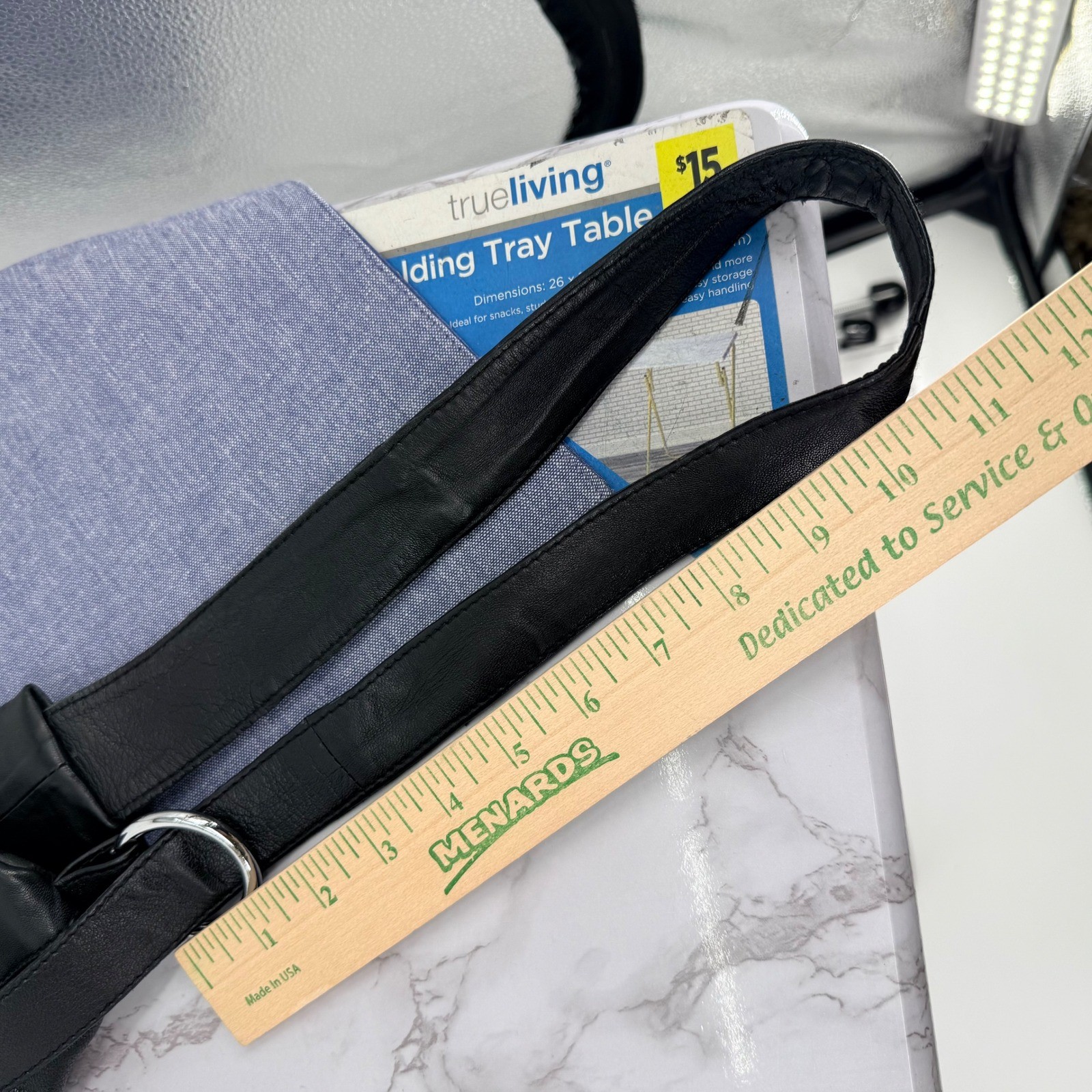 Black Leather Patchwork Sling Backpack Bag Unisex… - image 8