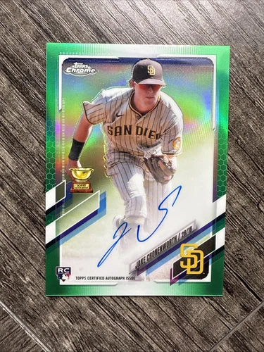 2021 Topps Chrome Jake Cronenworth RC ROOKIE AUTO GREEN REFRACTOR #/99 PADRES