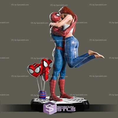 Spiderman & Mary Jane -Customizable Scale! 3D Printed ! Painted or Unpainted!