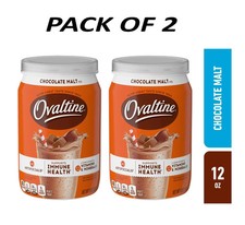 Ovaltine Chocolate Malt Powdered Drink Mix for Hot and Cold Milk Canister 12 oz