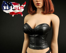 1/6 Leather Corset Bustier Top For 12" PHICEN Hot Toys TBLeague Female Figure