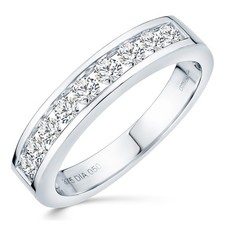 18ct White Gold Certified 0.50 Carat Diamonds Eternity Band Ring Channel Set