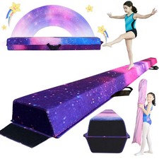 6FT/9FT Folding Balance Beam for Kids ages 3-39- Foldable Gymnastics Floor Be...