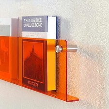 2-Pack Acrylic Magazine Holder Brochure Holder, 17" Record 17 Inch Orange