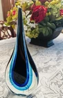 Vintage Murano Sommerso Art Glass 12 inch Teardrop Sculpture Hand Blown MCM