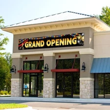Large Grand Opening Banner Sign for Businesses Cafes Restaurants Store