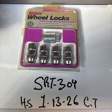24160 Chrome Cone Seat Wheel Locks M12 X 1.75 Thread Size 4 Locks 1 Key