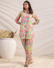 Indian Bollywood Ethnic Top Pant Set Women's Casual Wear Kurta Cord Set Dress