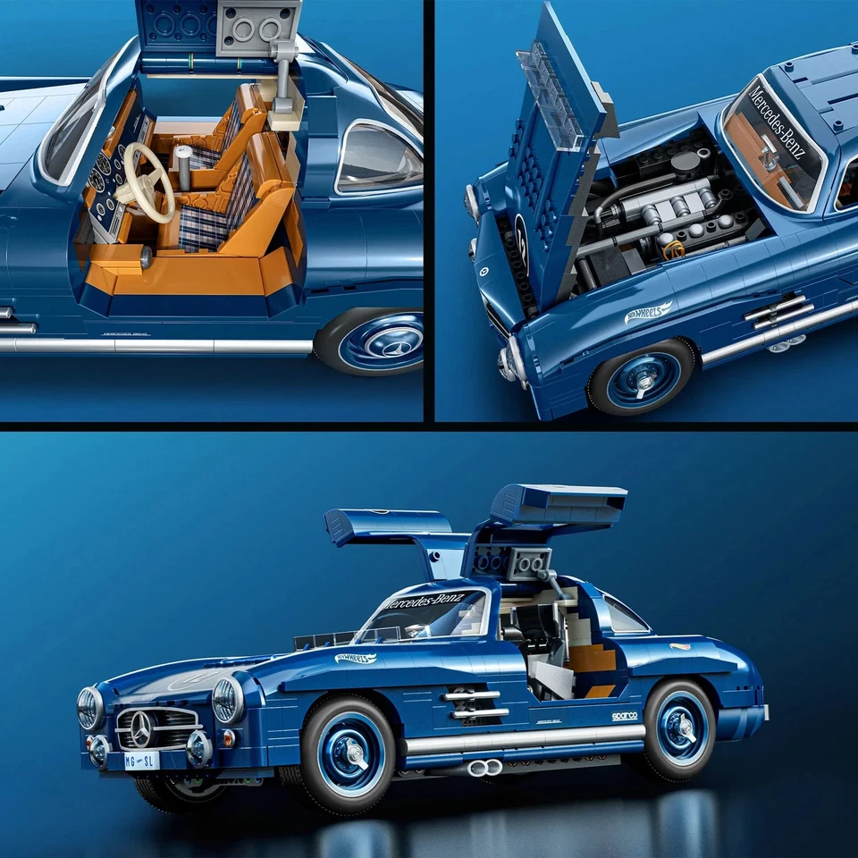 Mattel Brick Shop Hot Wheels Mercedes-Benz 300 SL Juego de Construcción Nuevo (1600 Piezas) Foto 2 de 4