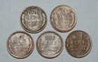 112g. 5 X LINCOLN WHEAT CENT ERRORS DIE BREAKS, CUDS ON REVERSE WHEAT STALKS