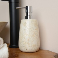 Marmor Seifenspender Cara Creme 17 Cm Seife Bad WC Accessoire wohnfreuden