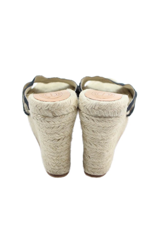 Stubbs & Wootton Mujer Puntera Abierta Sin Cordones Tacones de Cuña Negros Talla 37 EUR Foto 3 de 4