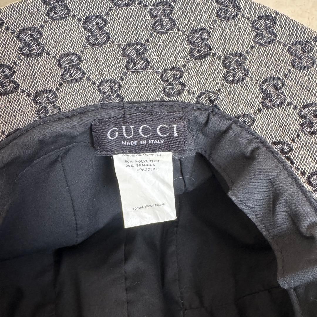 Gucci Fedora Bucket Hat GG Canvas Black Gray Women Authentic thumbnail 16