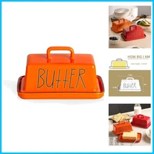 Large 7.3-Inch Porcelain Butter Keeper with Lid – Ideal for All Butter Types