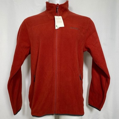 Merrell Full Zip Fleece Orange Red Shell Woven Knit Jacket Men's LARGE NWT