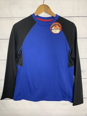 Zero Xposur Dri-Tech Long Sleeve Shirt Boys Blue Black Warm & Cozy Layer Large 