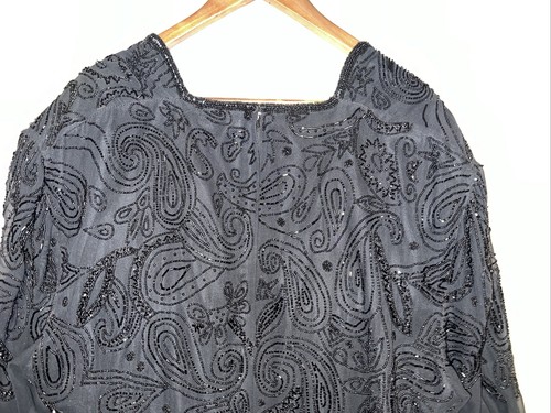 VTG GUNIT Fashions Beaded Cocktail Party Evening Dress No Size Paisley Pattern - Picture 10 of 18