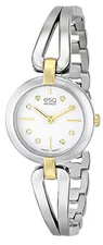 NEW ESQ BY MOVADO 07101443 SWISS QUARTZ LADIES DIAMOND WATCH TU-TONE CORBEL