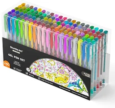 Shuttle Art 240 Pack Glitter Gel Pens, 120 Colors Glitter Gel Pen Set with 120 R