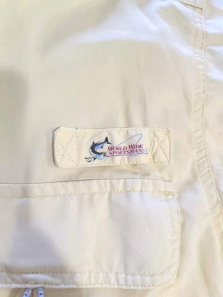 Camisa de Pesca Wide World Sportsman Lg 360° Ventilada SS Amarilla Nueva 48" Foto 4 de 4