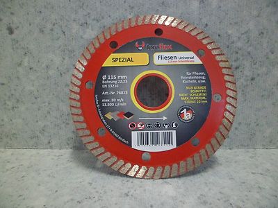 Toroflex Diamanttrennscheibe Progress-Spezial 115 mm extra D?nn 1,2 mm Fliesen