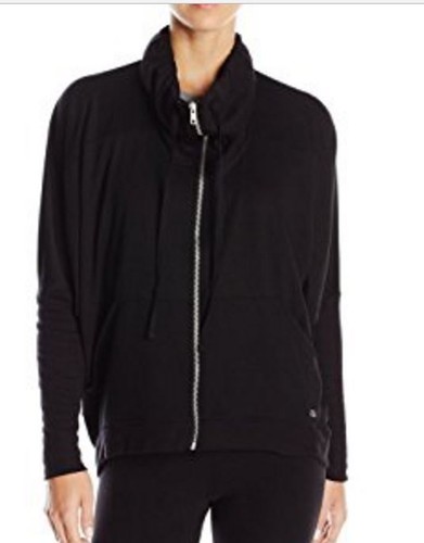 PL Pink Lotus Movement Black Active Cocoon Zippered Jacket w/Front Pockets - Afbeelding 1 van 3