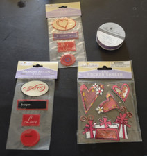 SCRAPBOOK MISS ELIZABETH'S STICKERS NEW 3 SHEETS RIBBON