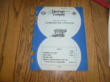 Hastings Company Carburetor Rebuilt Replacement Catalog - Vintage