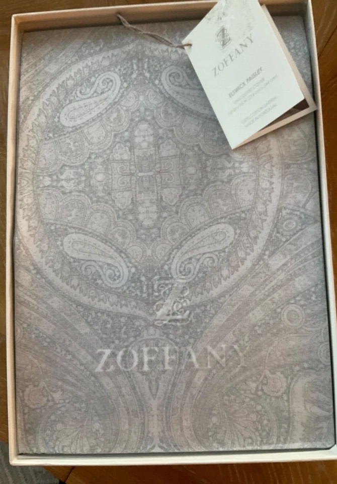 ZOFFANY~Elswick Paisley~1 EDREDÓN KING + 1 king + 1 queen FHAMS~SATÉN DE ALGODÓN~NUEVO CON ETIQUETAS~ Foto 2 de 4