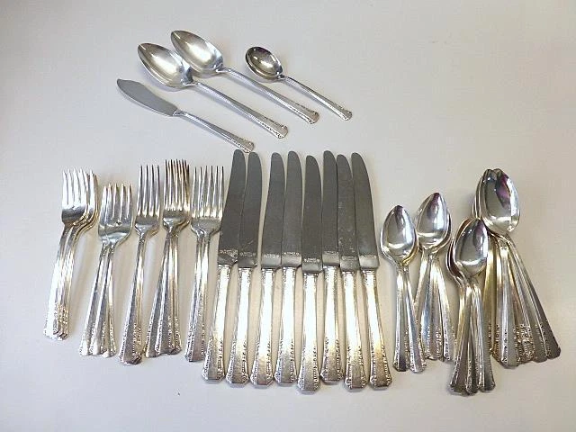 51 Piece DEL MAR 1881 Rogers Oneida Silverplate Flatware Set 8 Mid Century Mod