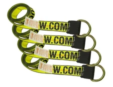 Yellow 12' Lasso Strap Reinforced Eye Tow Truck Tire Wheel Tie Down 4 pack USA