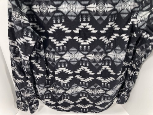 American Eagle Aztec Shirt Men Size Large Black Button Long Sleeve Navajo Cotton - Picture 8 of 12