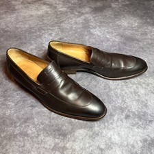 Gucci Men's Dk Brown Leather Penny Loafers Size 44 1/2 E (11 W US) Made in Italy