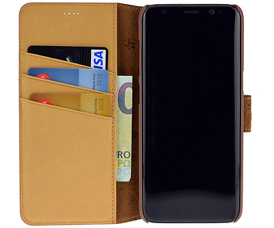 Exklusive Klapp Handytasche Ledertasche Antik Camel für Samsung Galaxy S8  Plus