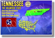 Tenessee Geography - NEW U.S State Travel POSTER