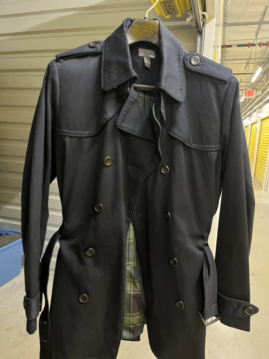 H and m mens trench coat store