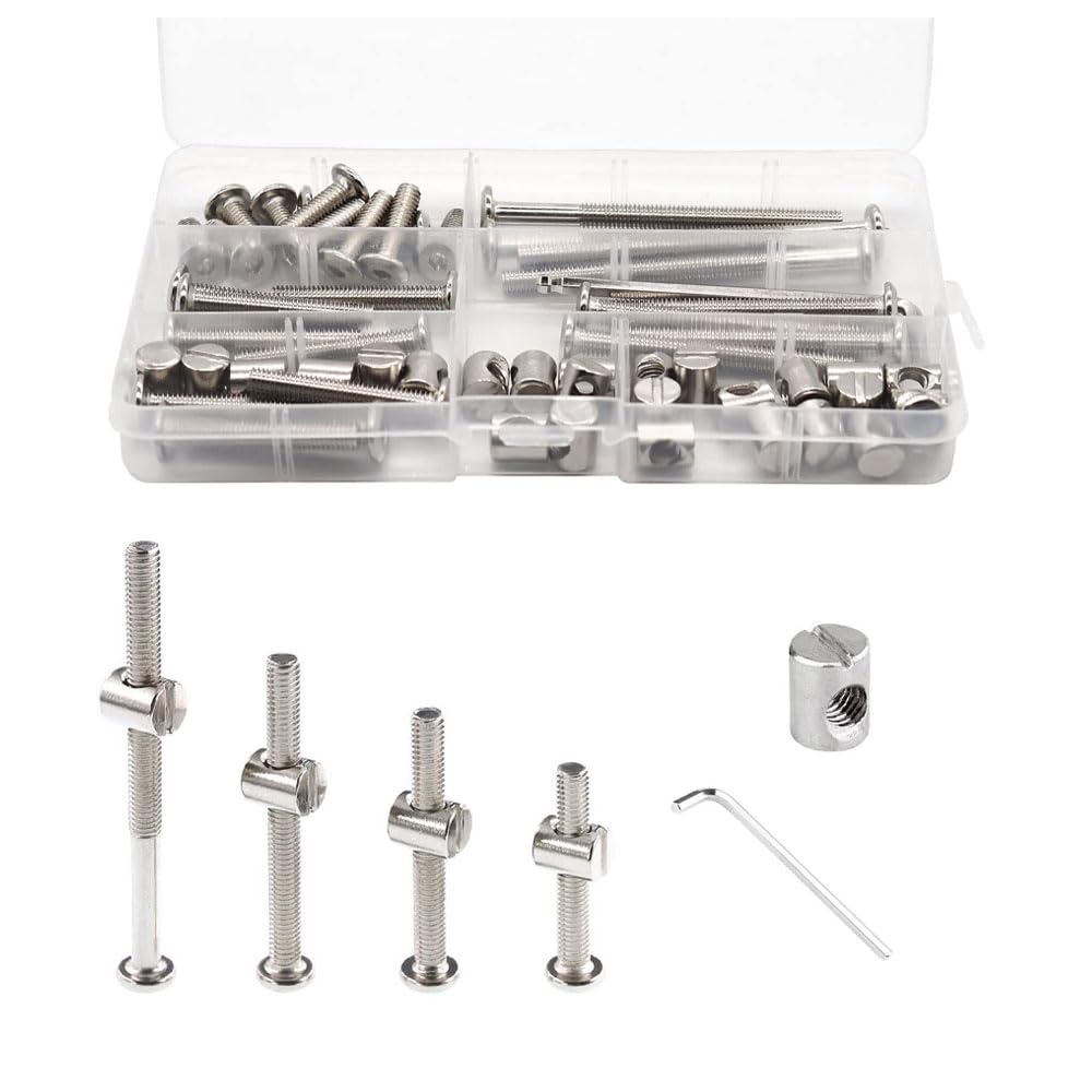 32PCS Baby Bed Crib Screws Hardware Replacement Kit - M6 Hex Drive Bolts