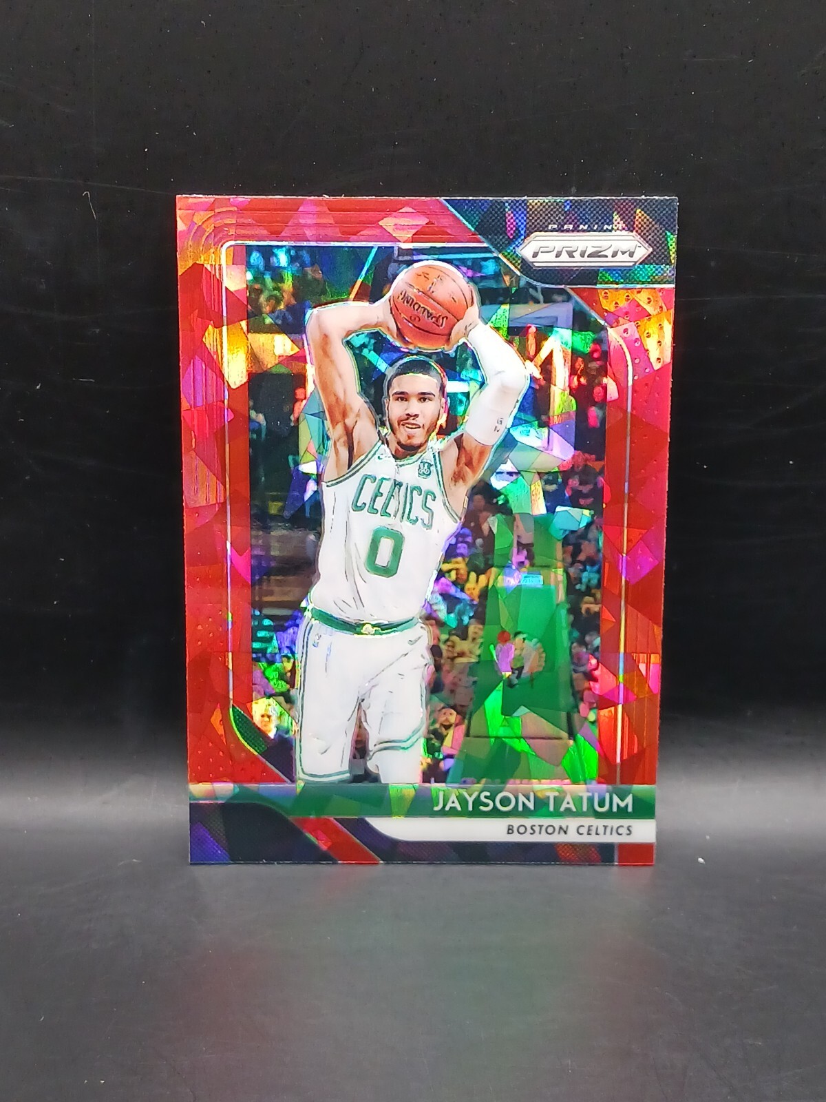 2018 Panini Prizm Jayson Tatum Red Cracked Ice Refractor Boston Celtics #118
