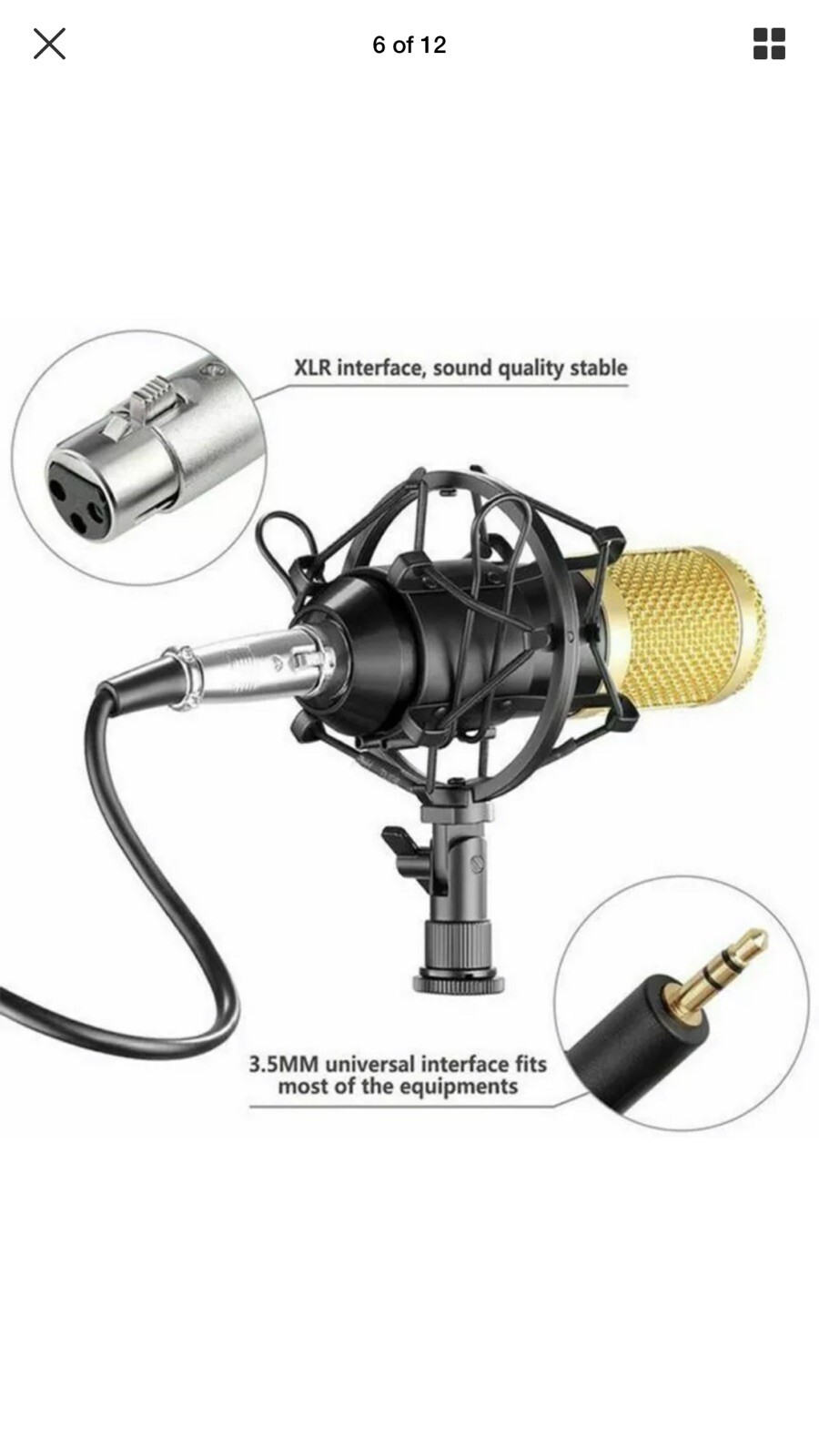 Yuker Studio Broadcasting Recording Condenser Microphone Shock Mount Kit