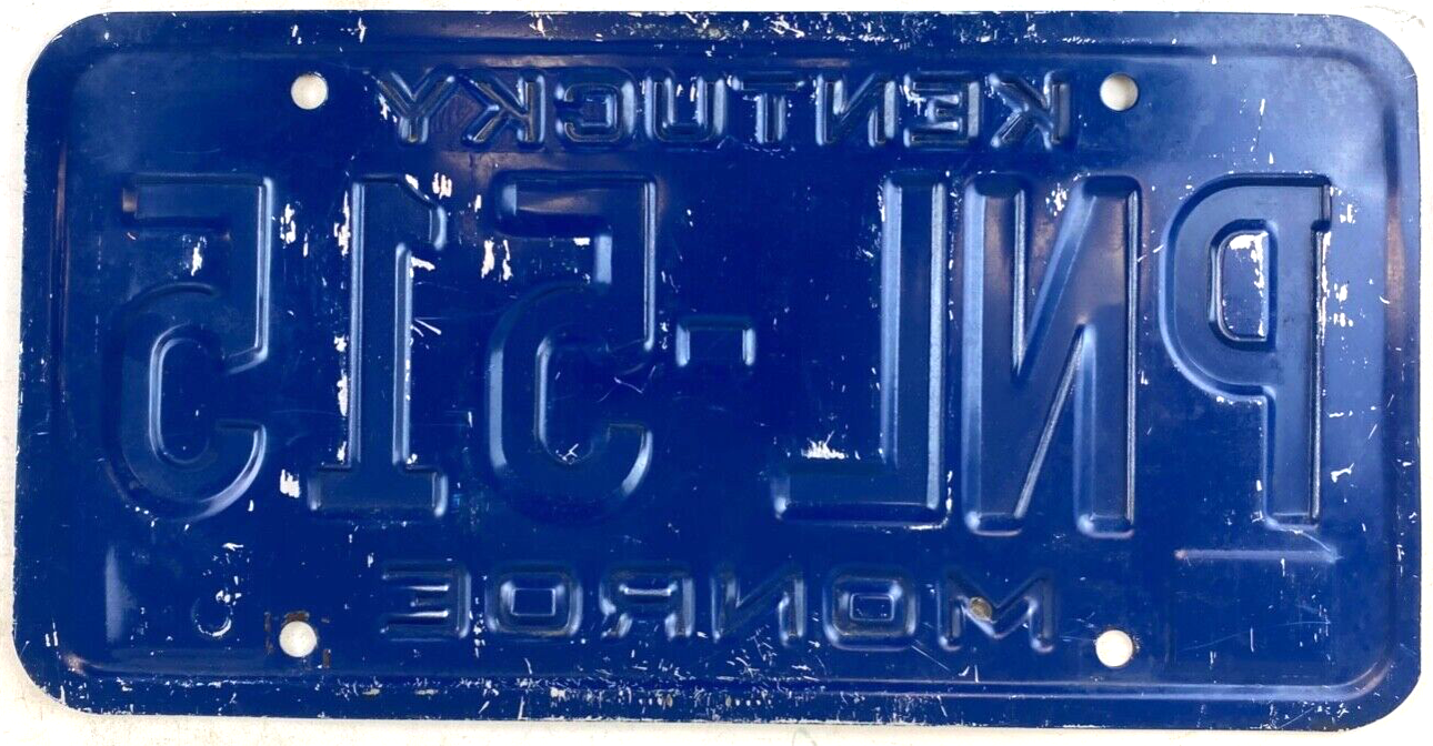 Kentucky 1988 Auto License Plate Monroe Co Garage Vintage Man Cave